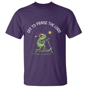 Funny Frog Christian T Shirt Off To Praise The Lord TS14 Purple Print Your Wear