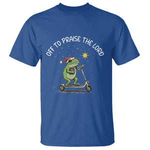 Funny Frog Christian T Shirt Off To Praise The Lord TS14 Royal Blue Print Your Wear