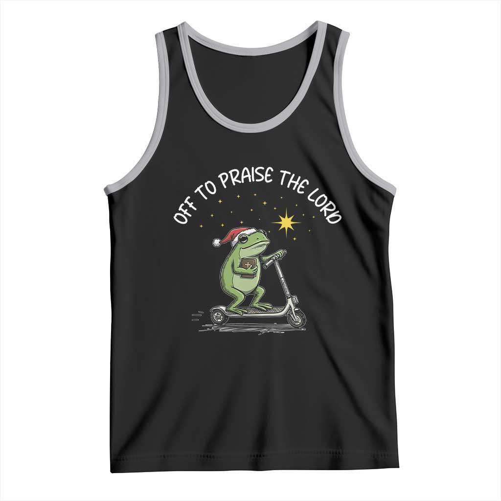 Funny Frog Christian Tank Top Off To Praise The Lord TS14 Black Athletic Heather Print Your Wear