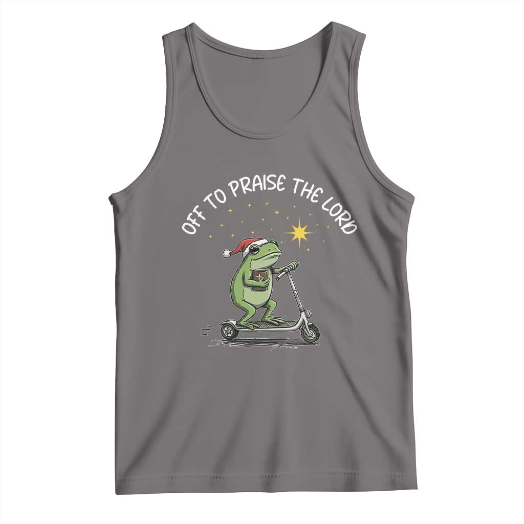 Funny Frog Christian Tank Top Off To Praise The Lord TS14 Deep Heather Print Your Wear