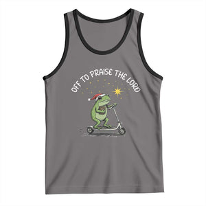Funny Frog Christian Tank Top Off To Praise The Lord TS14 Deep Heather Black Print Your Wear