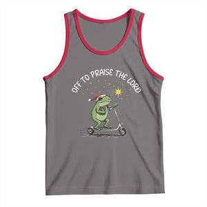 Funny Frog Christian Tank Top Off To Praise The Lord TS14 Deep Heather Red Print Your Wear