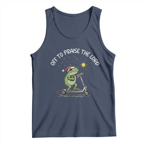 Funny Frog Christian Tank Top Off To Praise The Lord TS14 Navy Print Your Wear