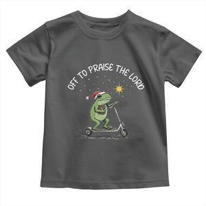 Funny Frog Christian Toddler T Shirt Off To Praise The Lord TS14 Dark Heather Print Your Wear