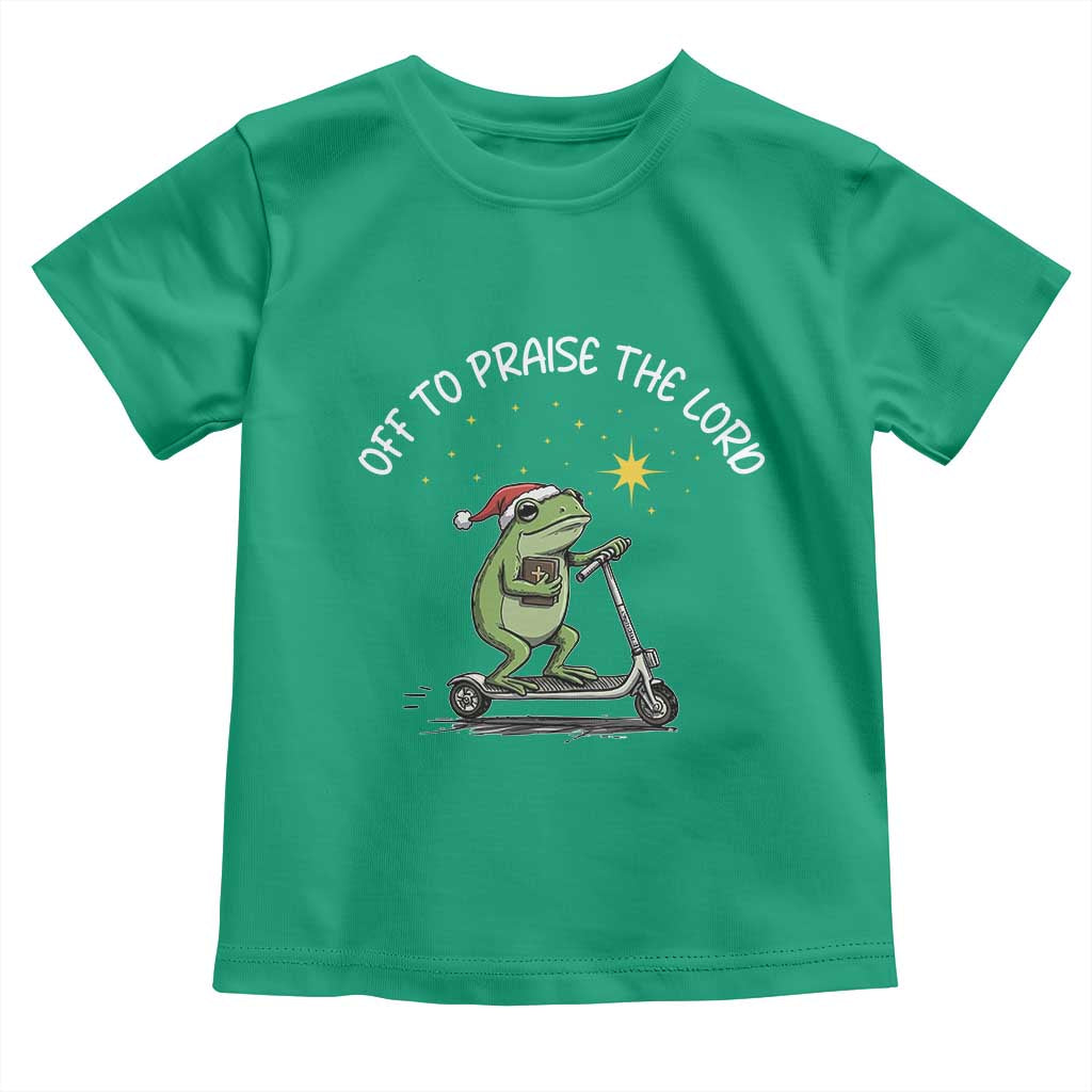 Funny Frog Christian Toddler T Shirt Off To Praise The Lord TS14 Irish Green Print Your Wear