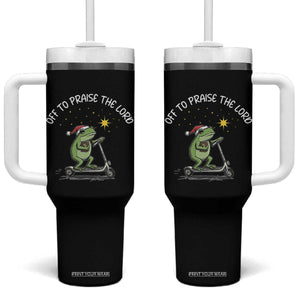Funny Frog Christian Tumbler With Handle Off To Praise The Lord TS14 One Size: 40 oz Black Print Your Wear