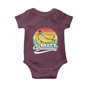 That's Bananas Baby Onesie Funny Banana Lover Saying TS14 Maroon Print Your Wear
