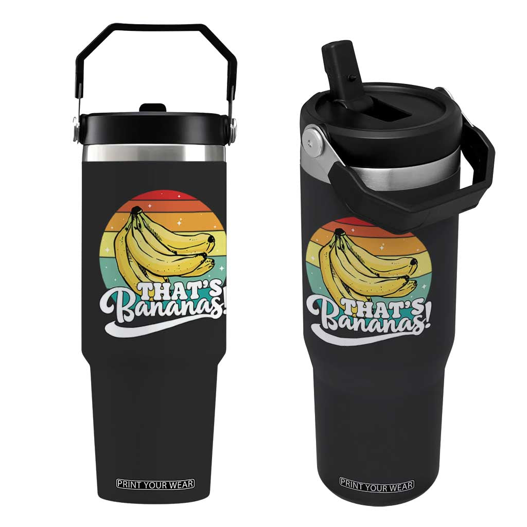 That's Bananas Flip Straw Tumbler Funny Banana Lover Saying TS14 One Size: 30 oz Black Print Your Wear