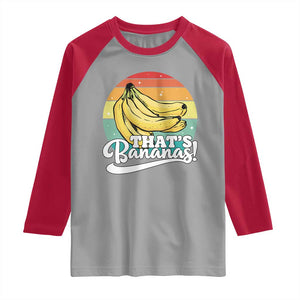 That's Bananas Raglan Shirt Funny Banana Lover Saying TS14 Sport Gray Red Print Your Wear