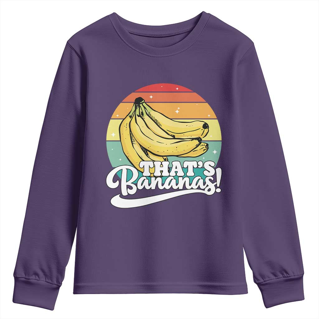 That's Bananas Youth Sweatshirt Funny Banana Lover Saying TS14 Purple Print Your Wear