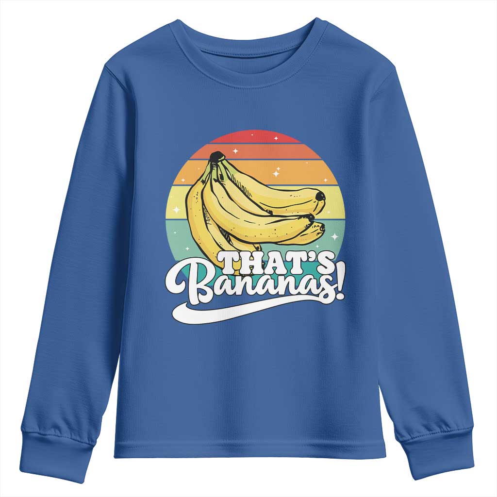 That's Bananas Youth Sweatshirt Funny Banana Lover Saying TS14 Royal Blue Print Your Wear