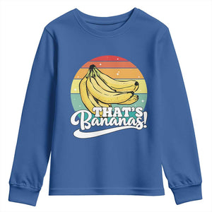 That's Bananas Youth Sweatshirt Funny Banana Lover Saying TS14 Royal Blue Print Your Wear