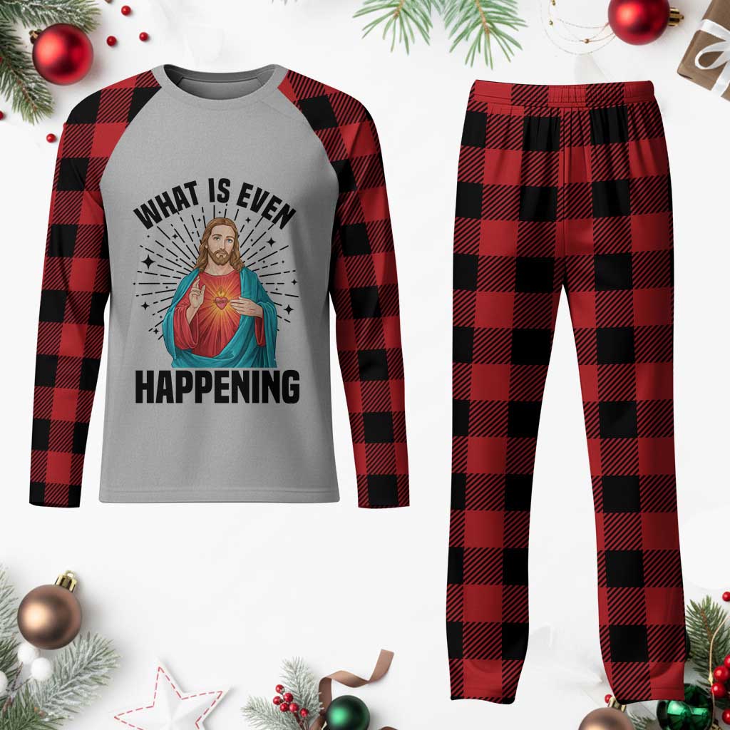What Is Even Happening Plaid Pajama Set Funny Christian TS14 Buffalo Plaid Print Your Wear