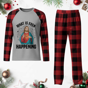 What Is Even Happening Plaid Pajama Set Funny Christian TS14 Buffalo Plaid Print Your Wear