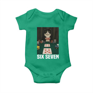 67 Poker Cat Baby Onesie Funny Six Seven Meme TS14 Irish Green Print Your Wear