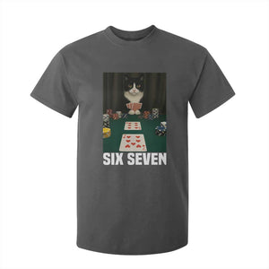 67 Poker Cat T Shirt For Kid Funny Six Seven Meme TS14 Dark Heather Print Your Wear