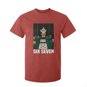 67 Poker Cat T Shirt For Kid Funny Six Seven Meme TS14 Red Print Your Wear