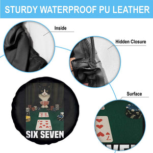67 Poker Cat Spare Tire Cover Funny Six Seven Meme TS14 Print Your Wear