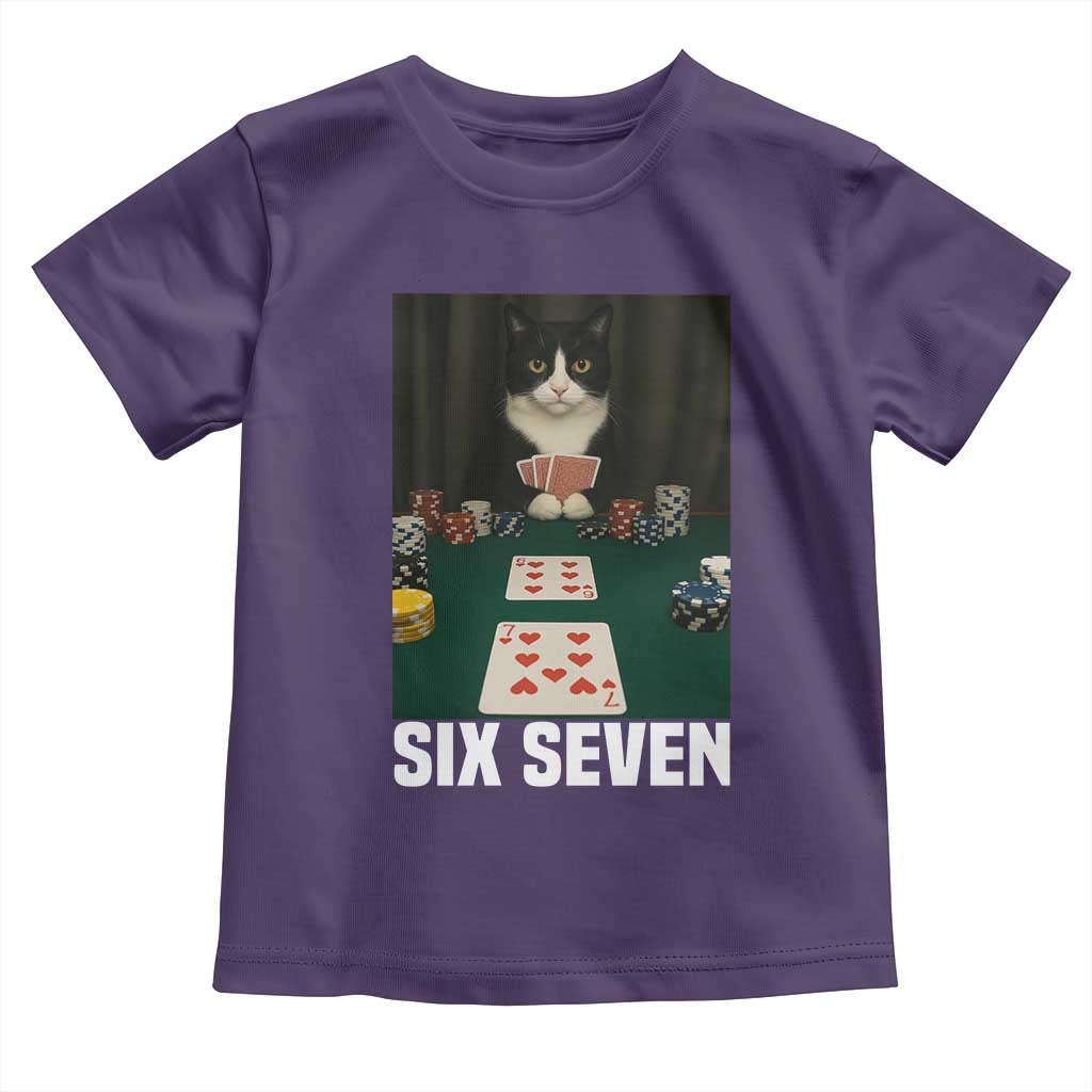 67 Poker Cat Toddler T Shirt Funny Six Seven Meme TS14 Purple Print Your Wear