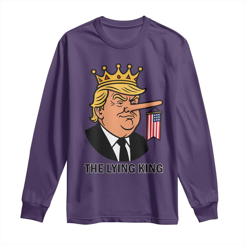 The Lying King Trump Long Sleeve Shirt Funny Political Satire TS14 Purple Print Your Wear