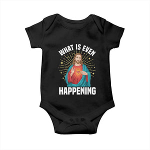 Funny Christian Baby Onesie What Is Even Happening TS14 Black Print Your Wear