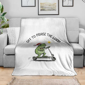 Off To Praise The Lord Throw Blanket Funny Frog Christian TS14 Print Your Wear