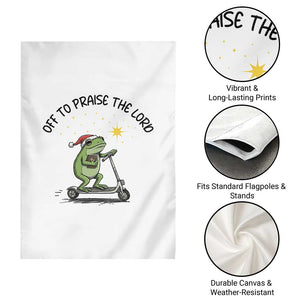 Off To Praise The Lord Garden Flag Funny Frog Christian TS14 Print Your Wear