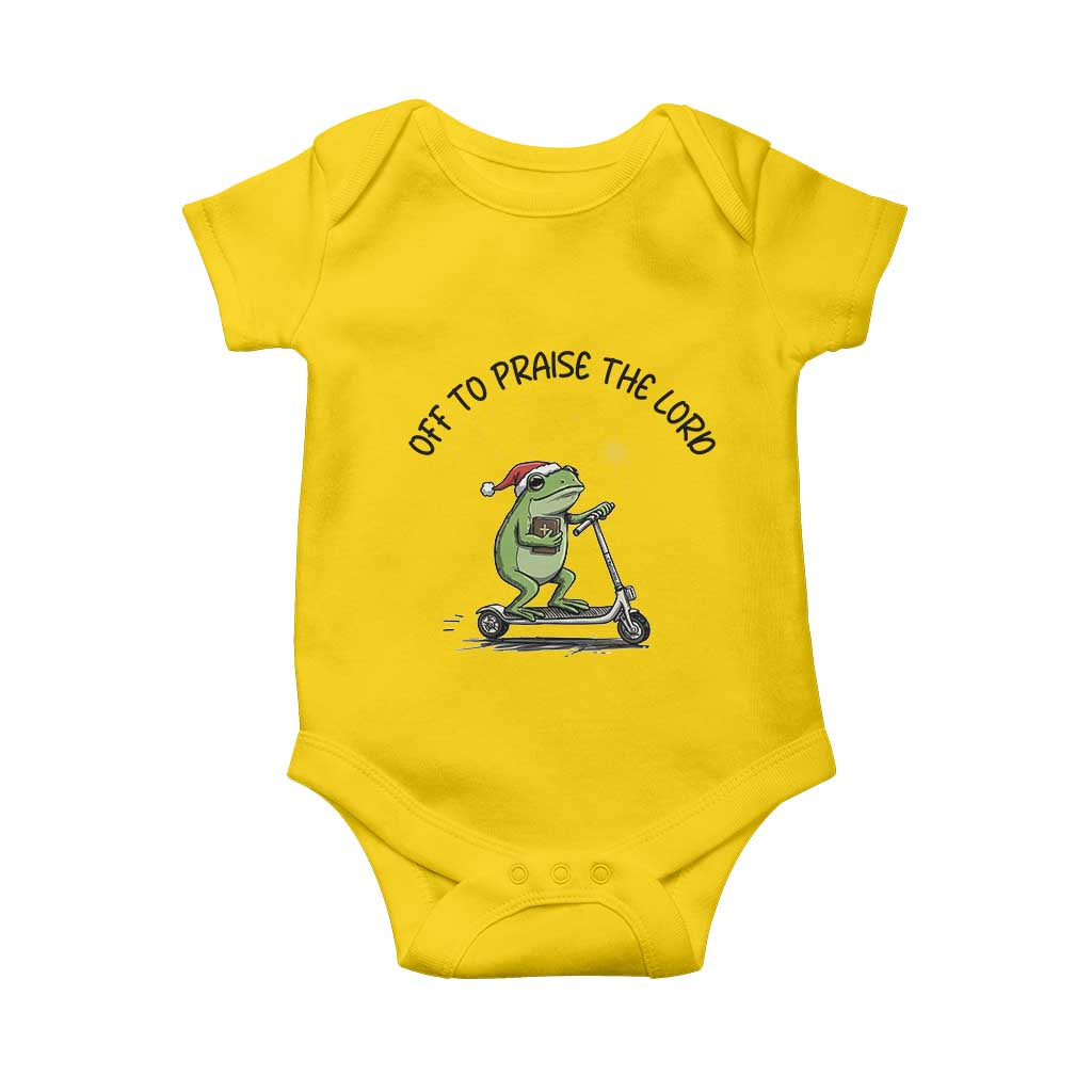 Off To Praise The Lord Baby Onesie Funny Frog Christian TS14 Daisy Print Your Wear