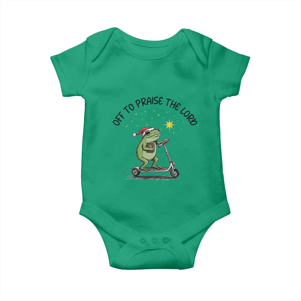 Off To Praise The Lord Baby Onesie Funny Frog Christian TS14 Irish Green Print Your Wear
