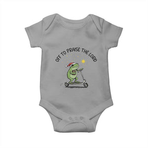 Off To Praise The Lord Baby Onesie Funny Frog Christian TS14 Sport Gray Print Your Wear
