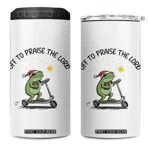 Off To Praise The Lord 4 in 1 Can Cooler Tumbler Funny Frog Christian TS14 One Size: 16 oz White Print Your Wear
