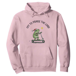 Off To Praise The Lord Hoodie Funny Frog Christian TS14 Light Pink Print Your Wear