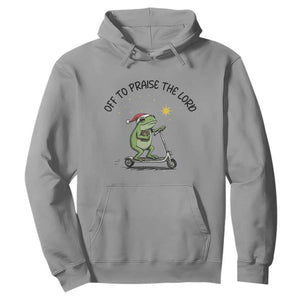 Off To Praise The Lord Hoodie Funny Frog Christian TS14 Sport Gray Print Your Wear