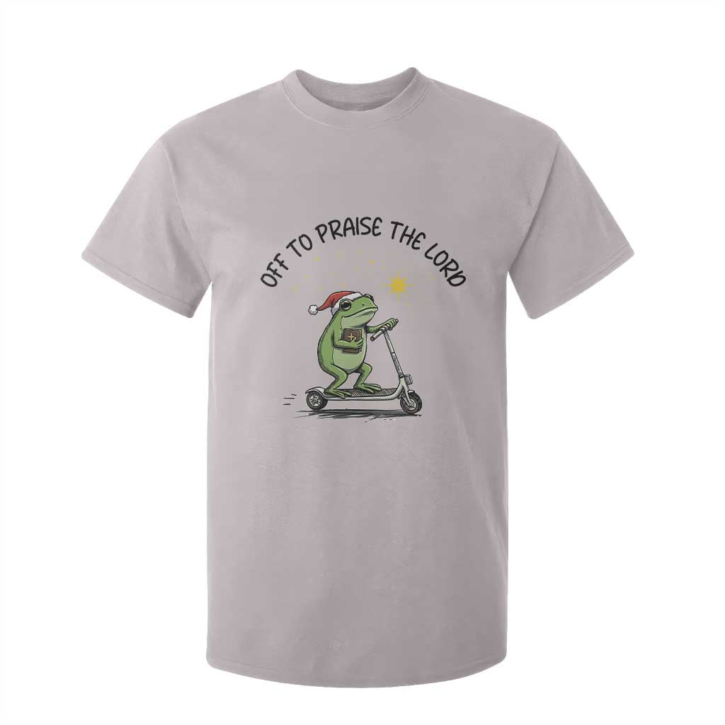 Off To Praise The Lord T Shirt For Kid Funny Frog Christian TS14 Ice Gray Print Your Wear
