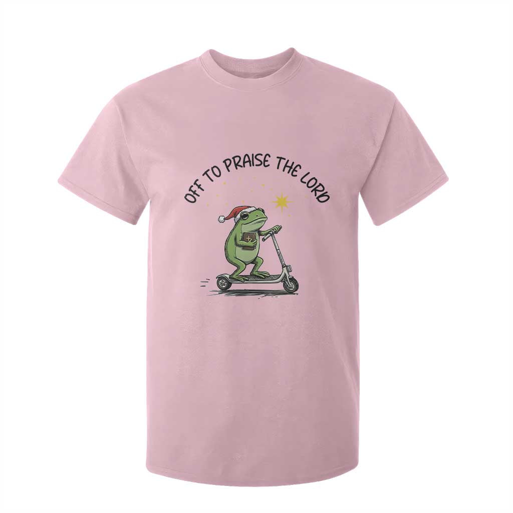 Off To Praise The Lord T Shirt For Kid Funny Frog Christian TS14 Light Pink Print Your Wear