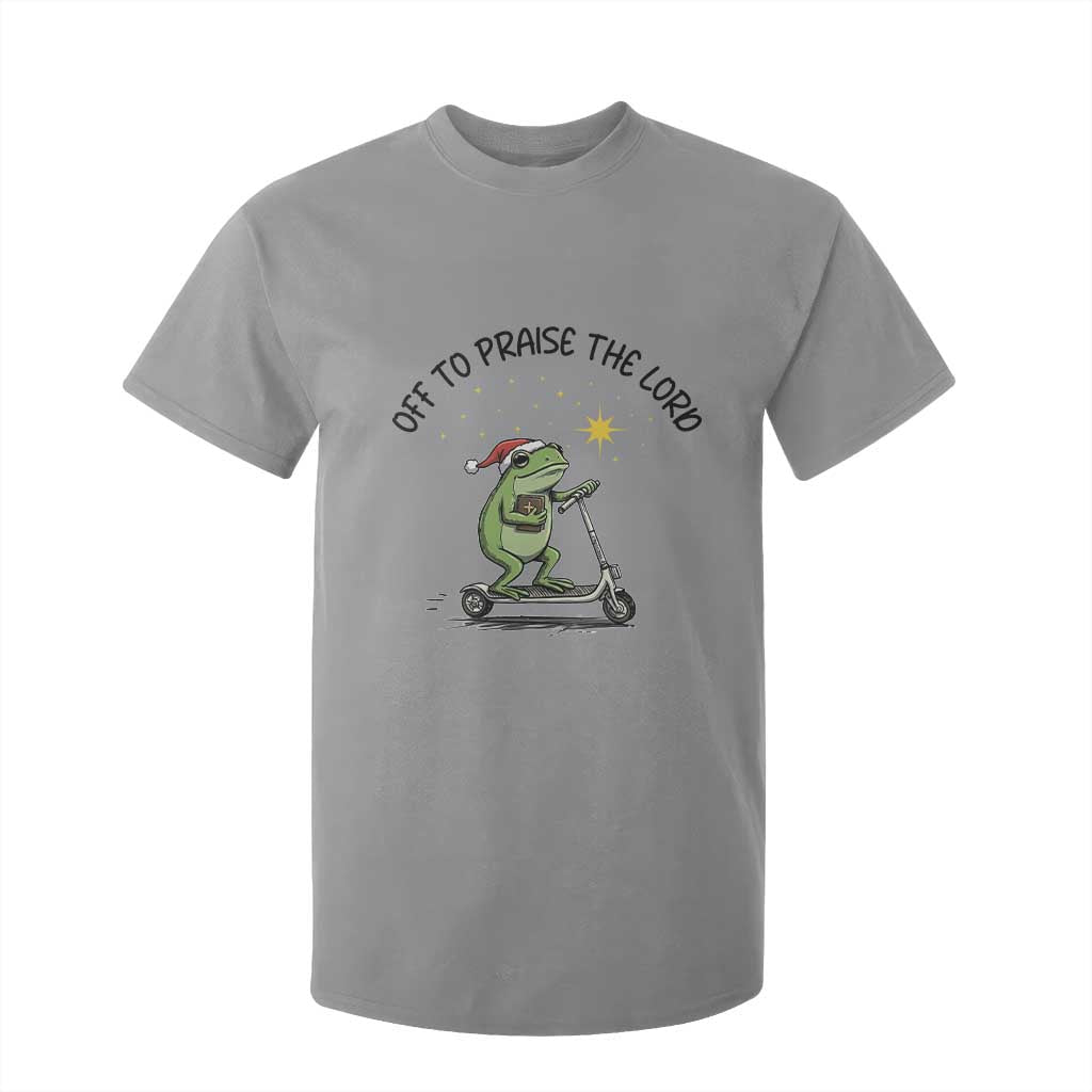 Off To Praise The Lord T Shirt For Kid Funny Frog Christian TS14 Sport Gray Print Your Wear