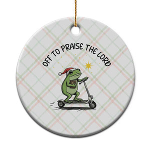 Off To Praise The Lord Ceramic Ornament Funny Frog Christian TS14 1pc Christmas Plaid Print Your Wear