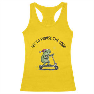 Off To Praise The Lord Racerback Tank Top Funny Frog Christian TS14 Daisy Print Your Wear