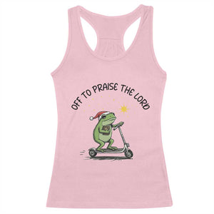 Off To Praise The Lord Racerback Tank Top Funny Frog Christian TS14 Light Pink Print Your Wear