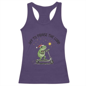 Off To Praise The Lord Racerback Tank Top Funny Frog Christian TS14 Purple Print Your Wear