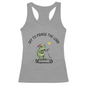 Off To Praise The Lord Racerback Tank Top Funny Frog Christian TS14 Sport Gray Print Your Wear