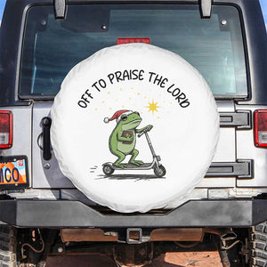 Off To Praise The Lord Spare Tire Cover Funny Frog Christian TS14 No hole White Print Your Wear
