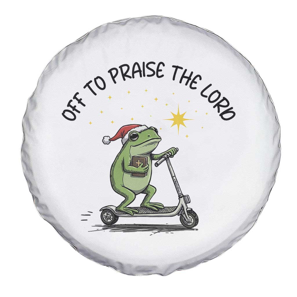 Off To Praise The Lord Spare Tire Cover Funny Frog Christian TS14 Print Your Wear