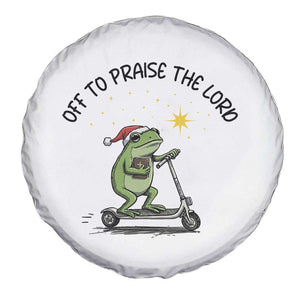 Off To Praise The Lord Spare Tire Cover Funny Frog Christian TS14 Print Your Wear