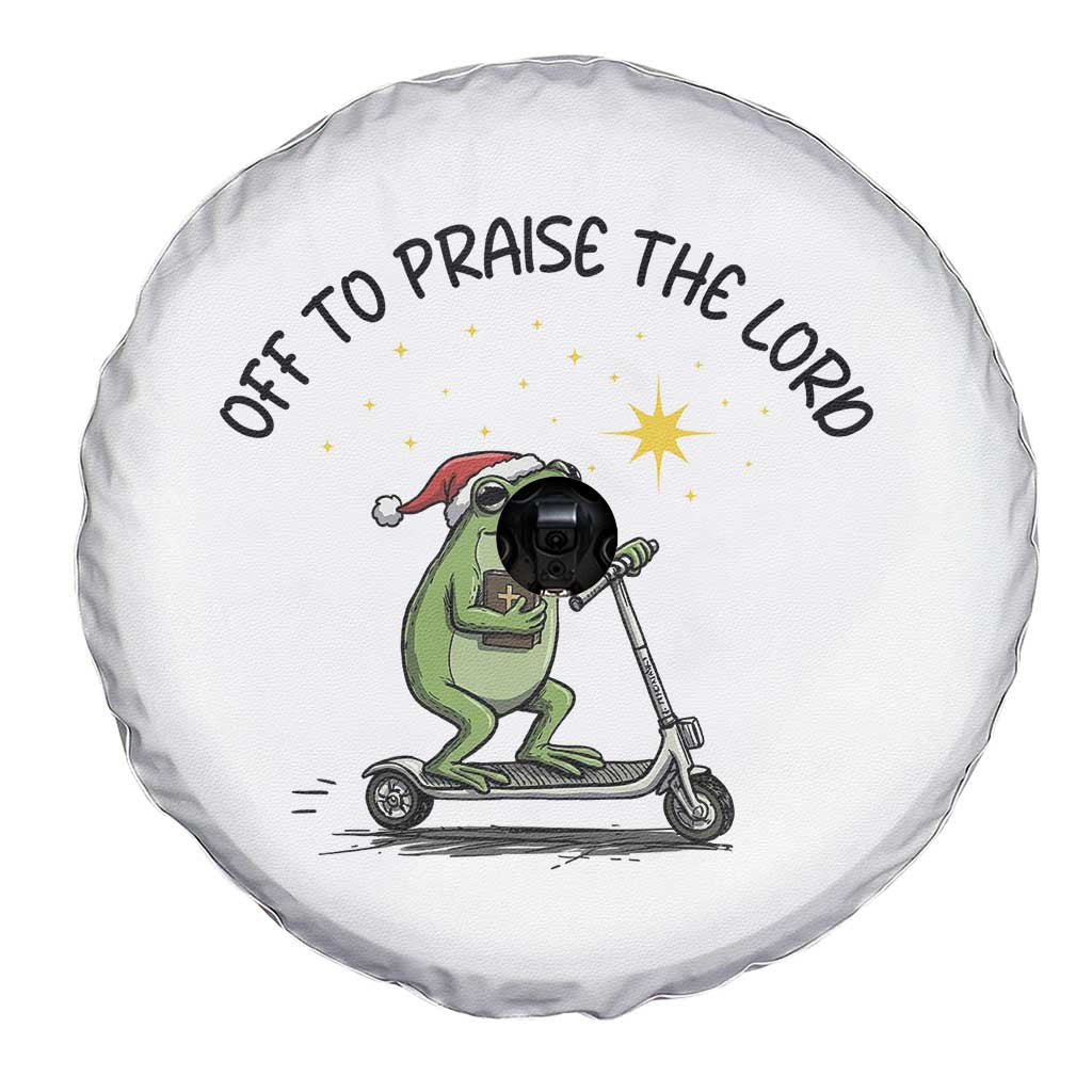 Off To Praise The Lord Spare Tire Cover Funny Frog Christian TS14 Print Your Wear