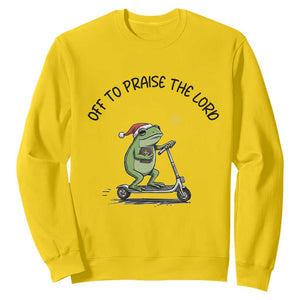 Off To Praise The Lord Sweatshirt Funny Frog Christian TS14 Daisy Print Your Wear