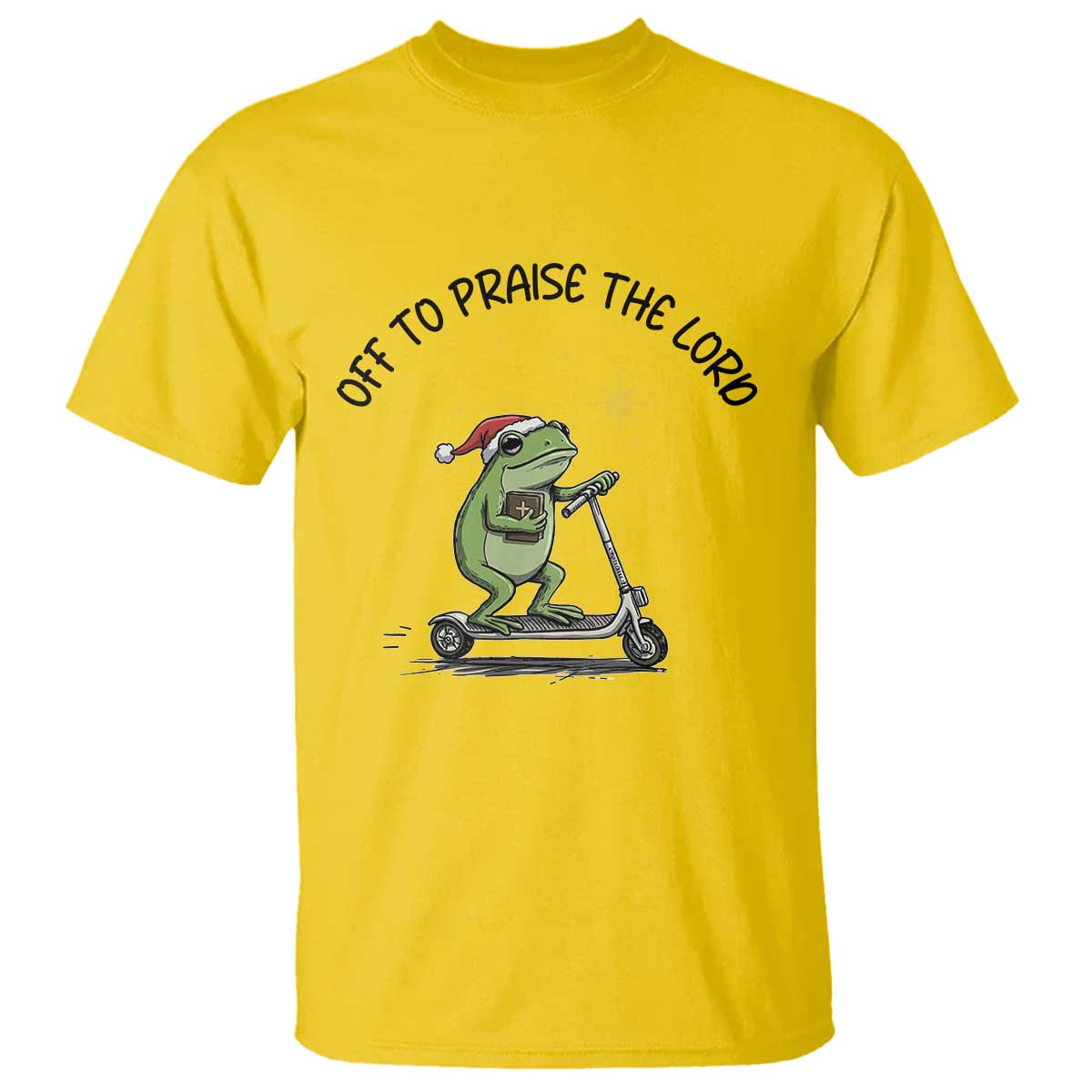Off To Praise The Lord T Shirt Funny Frog Christian TS14 Daisy Print Your Wear