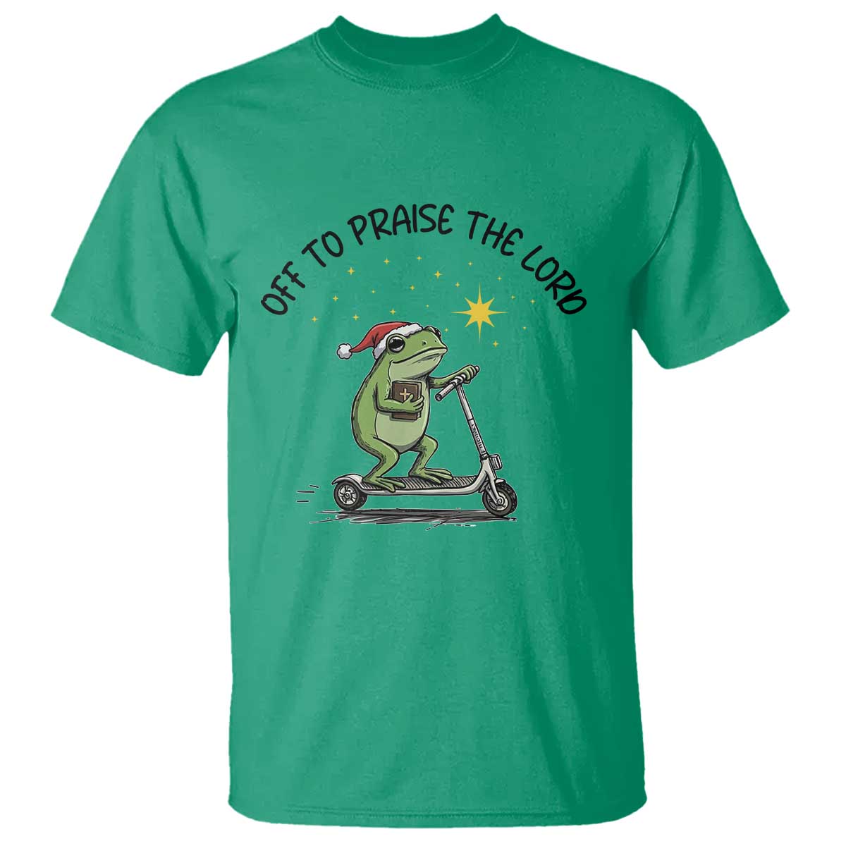 Off To Praise The Lord T Shirt Funny Frog Christian TS14 Irish Green Print Your Wear