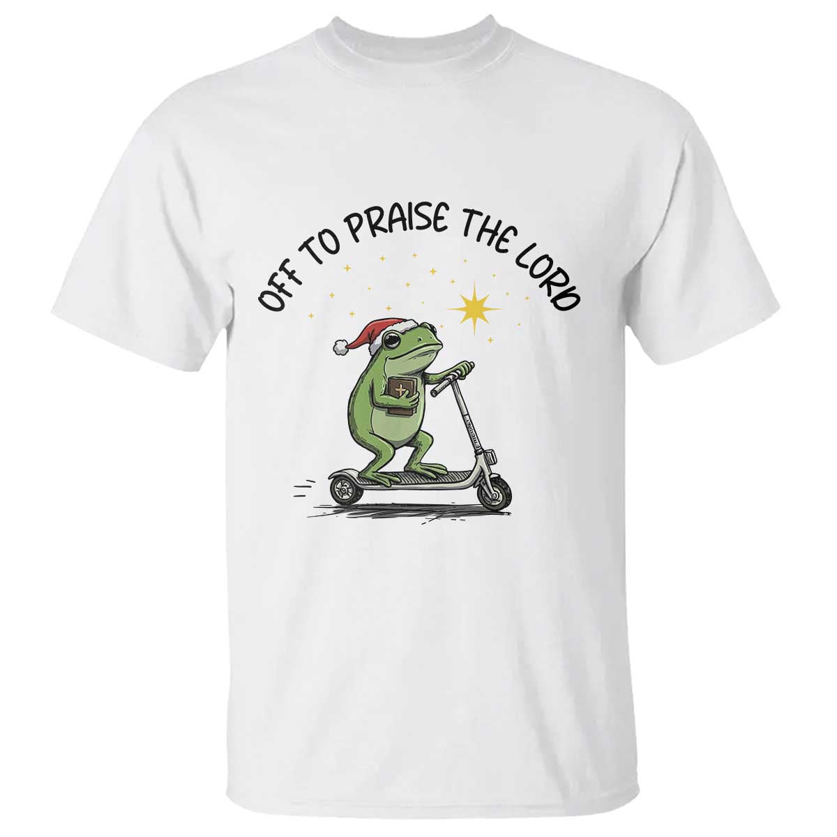 Off To Praise The Lord T Shirt Funny Frog Christian TS14 White Print Your Wear