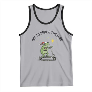 Off To Praise The Lord Tank Top Funny Frog Christian TS14 Athletic Heather Black Print Your Wear